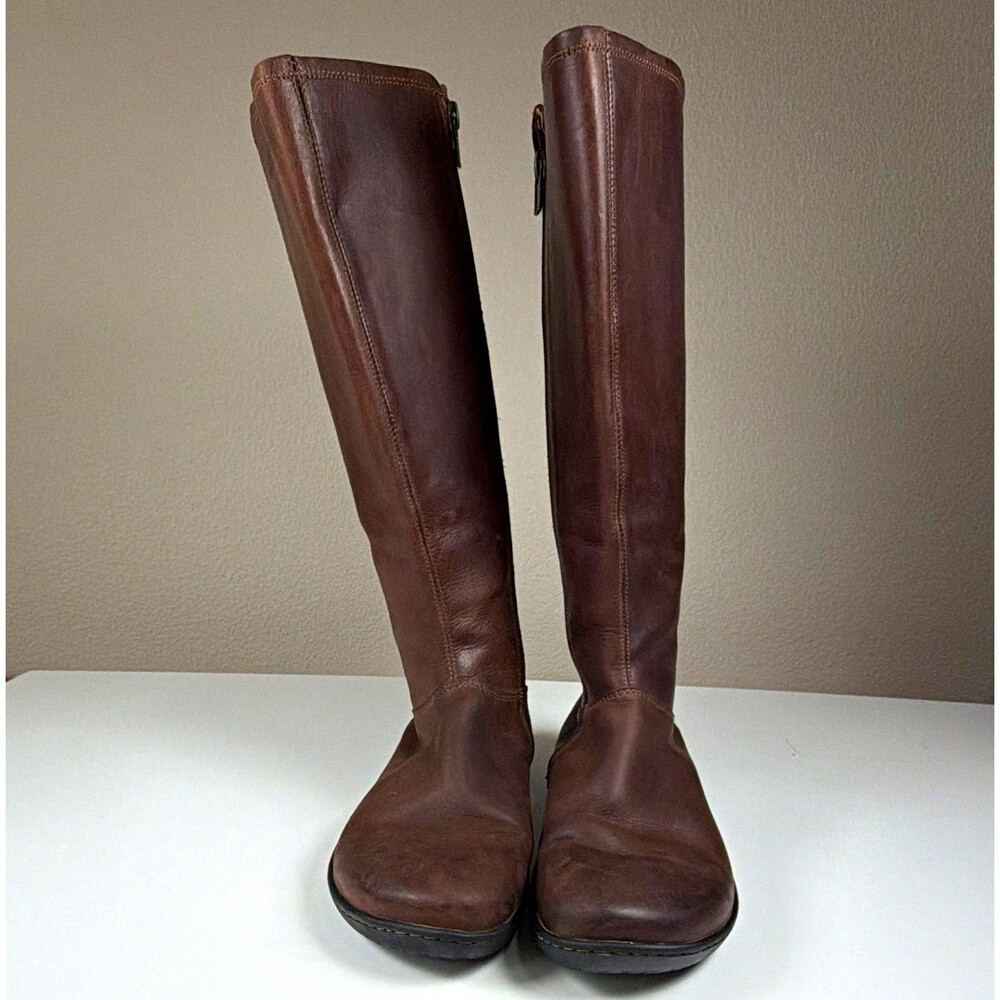 Birkenstock Women’s EU 39 US 8 Brown Leather Knee High Riding Boot Side Zip